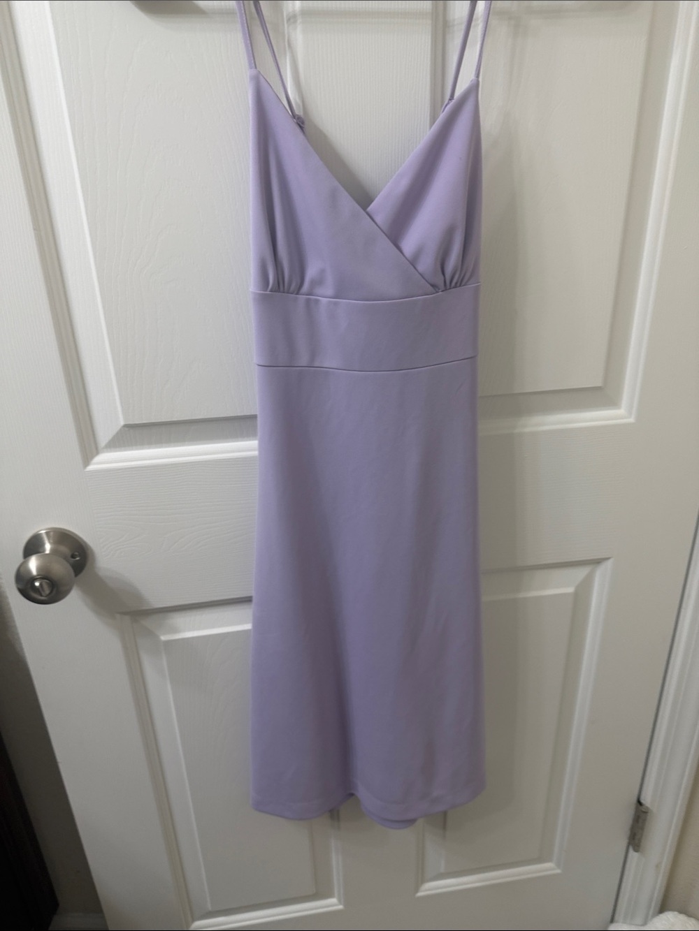 Express Lavender Midi Dress with Spaghetti Straps